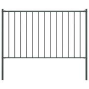 vidaXL Staketpanel med stolpar pulverlackerat stål 1,7x1,25 m antracit