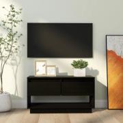 vidaXL Tv-bänk svart 74x34x40 cm massiv furu