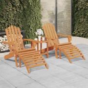 vidaXL Adirondackstolar med fotstöd 2 st massivt akaciaträ