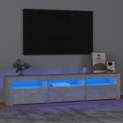 vidaXL Tv-bänk med LED-belysning betonggrå 180x35x40 cm