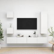 vidaXL TV-skåp 5 delar vit konstruerat trä