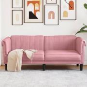 vidaXL Soffa 2-sits rosa sammet