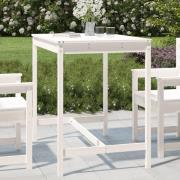 vidaXL Trädgårdsbord vit 121x82,5x110 cm massiv furu