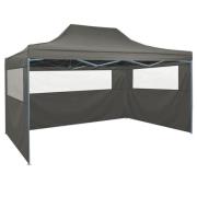 vidaXL Hopfällbart tält med 3 väggar 431x291x315 cm antracit