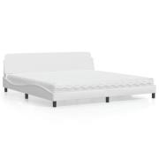 vidaXL Bed with Mattress "Dover" White 200x200 cm Faux Leather
