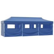vidaXL Pop-Up hopfällbart partytält med 8 sidoväggar blå 870x291x315 c...