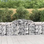 vidaXL Gabion bågformad 300x50x80/100 cm galvaniserat järn