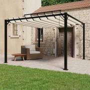 vidaXL Paviljong med lamelltak 3x3 m gräddvit tyg och aluminium