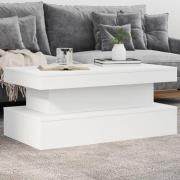 vidaXL Soffbord med LED vit 90x50x40 cm