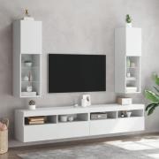 vidaXL TV-bänk med LED-belysning 2 st vit 30,5x30x102 cm