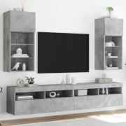 vidaXL TV-bänk med LED-belysning 2 st betonggrå 40,5x30x90 cm