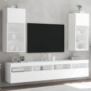 vidaXL TV-bänk med LED-belysning 2 st vit 40,5x30x90 cm