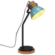 vidaXL Skrivbordslampa 25 W nött blå 18x18x60 cm E27