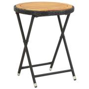 vidaXL Tebord svart 60 cm konstrotting och massivt akaciaträ