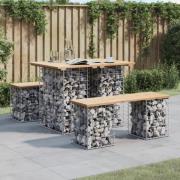 vidaXL Trädgårdsbänk gabion-design 100x70x72 cm massiv furu