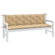 vidaXL Bänkdyna 2 st melerad beige 180x50x7 cm tyg