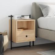 vidaXL Sängbord väggmonterat sonoma-ek 40x30x61 cm konstruerat trä