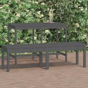 vidaXL Trädgårdsbänk 2-sits grå 159,5x44x45 cm massiv furu