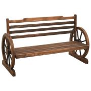 vidaXL Trädgårdsbänk 112 cm massivt granträ