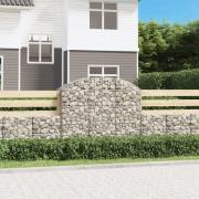 vidaXL Gabion bågformad 150x50x120/140 cm galvaniserat järn