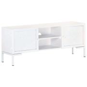 vidaXL TV-bänk vit 115x30x46 cm massivt grovt mangoträ