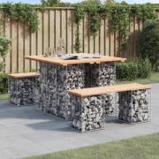 vidaXL Trädgårdsbänk gabion-design 100x102x72 cm massiv furu