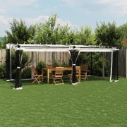 vidaXL Paviljong med nätväggar gräddvit 6x3 m stål