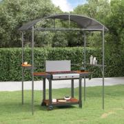 vidaXL Tak för grill med sidohyllor antracit 220x115x230 cm stål