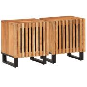 vidaXL Nattduksbord 2 st 40x34x46 cm massivt akaciaträ