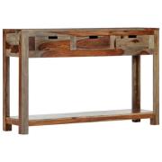 vidaXL Avlastningsbord med 3 lådor 120x30x75 cm massivt sheshamträ