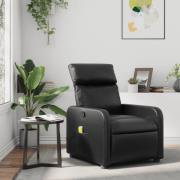 vidaXL Massagefåtölj svart konstläder
