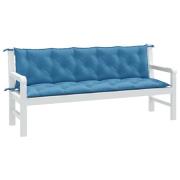 vidaXL Bänkdyna 2 st melerad blå 180x50x7 cm tyg