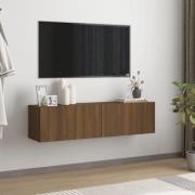 vidaXL TV-bänk för vägg brun ek 120x30x30 cm konstruerat trä