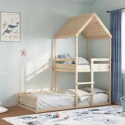 vidaXL Våningssäng utan madrass 90x190 cm massiv furu