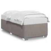 vidaXL Sängram utan madrass Taupe 90x200 cm tyg