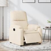 vidaXL Elektrisk reclinerfåtölj beige mikrofibertyg