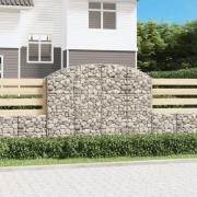 vidaXL Gabion bågformad 200x30x140/160 cm galvaniserat järn