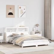 vidaXL Sängram utan madrass vit 120x190 cm massiv furu