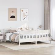 vidaXL Sängram utan madrass vit 180x200 cm massiv furu