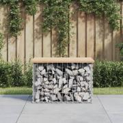 vidaXL Trädgårdsbänk gabion-design 63x44x42 cm massiv furu