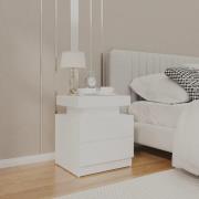 vidaXL Sängbord vit 45x35x52 cm konstruerat trä