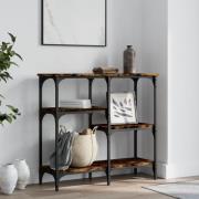 vidaXL Avlastningsbord rökfärgad ek 80x29x75 cm konstruerat trä