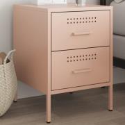 vidaXL Sängskåp rosa 36x39x50,5 cm stål