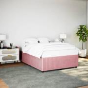 vidaXL Sängram rosa 140x190 cm sammet