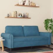 vidaXL 2-sitssoffa blå 140 cm sammet