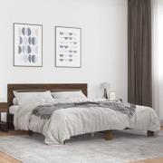 vidaXL Sängram brun ek 200x200 cm konstruerat trä och metall
