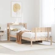 vidaXL Sängram utan madrass 90x200 cm massiv furu