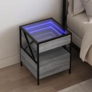 vidaXL Sängbord med Infinity LEDs grå sonoma 40x40x51 cm