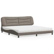 vidaXL Säng med madrass taupe 200x200 cm tyg
