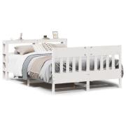 vidaXL Sängram utan madrass vit 150x200 cm massiv furu